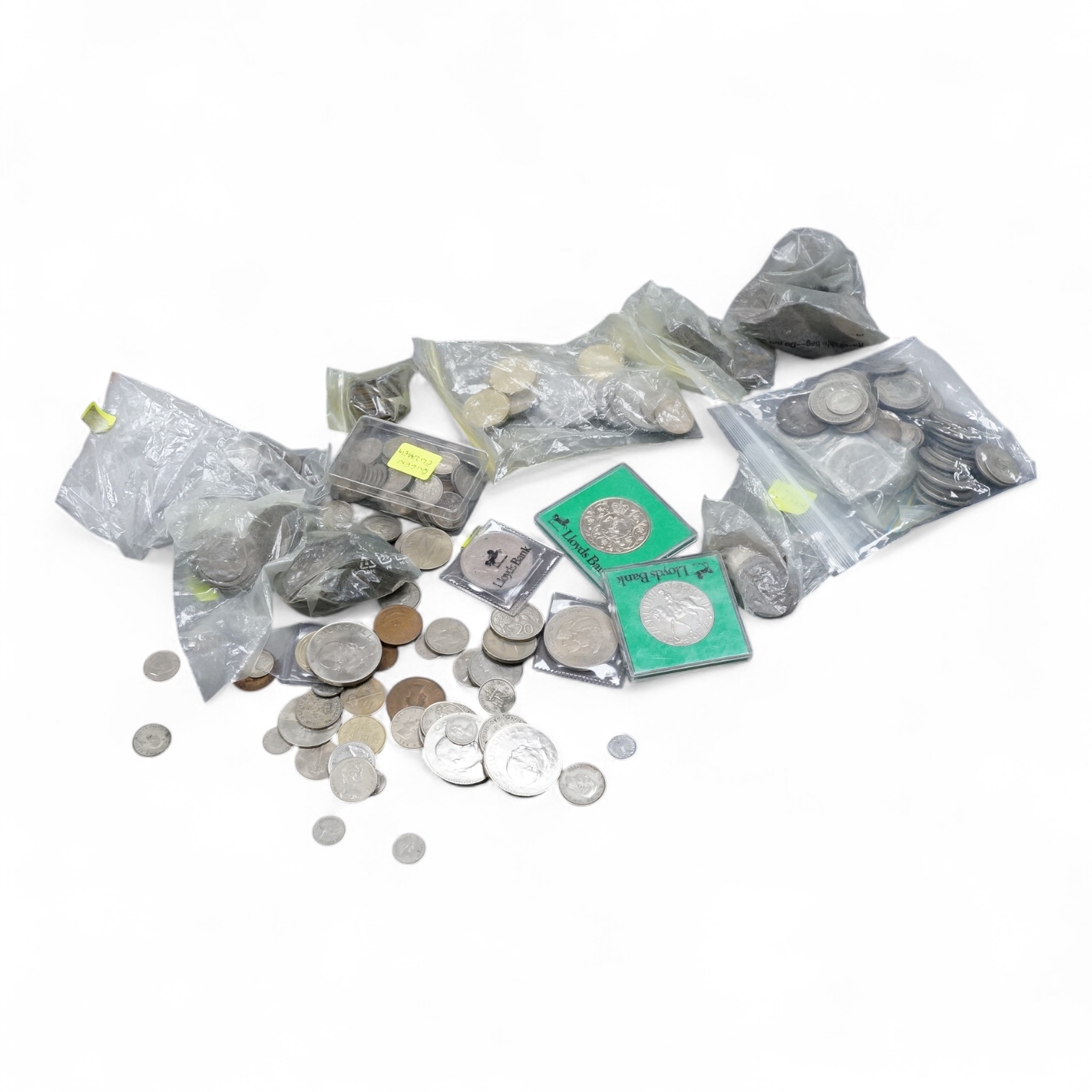 A collection of coins including pre 1947 Halfcrowns, Florins, shillings etc.